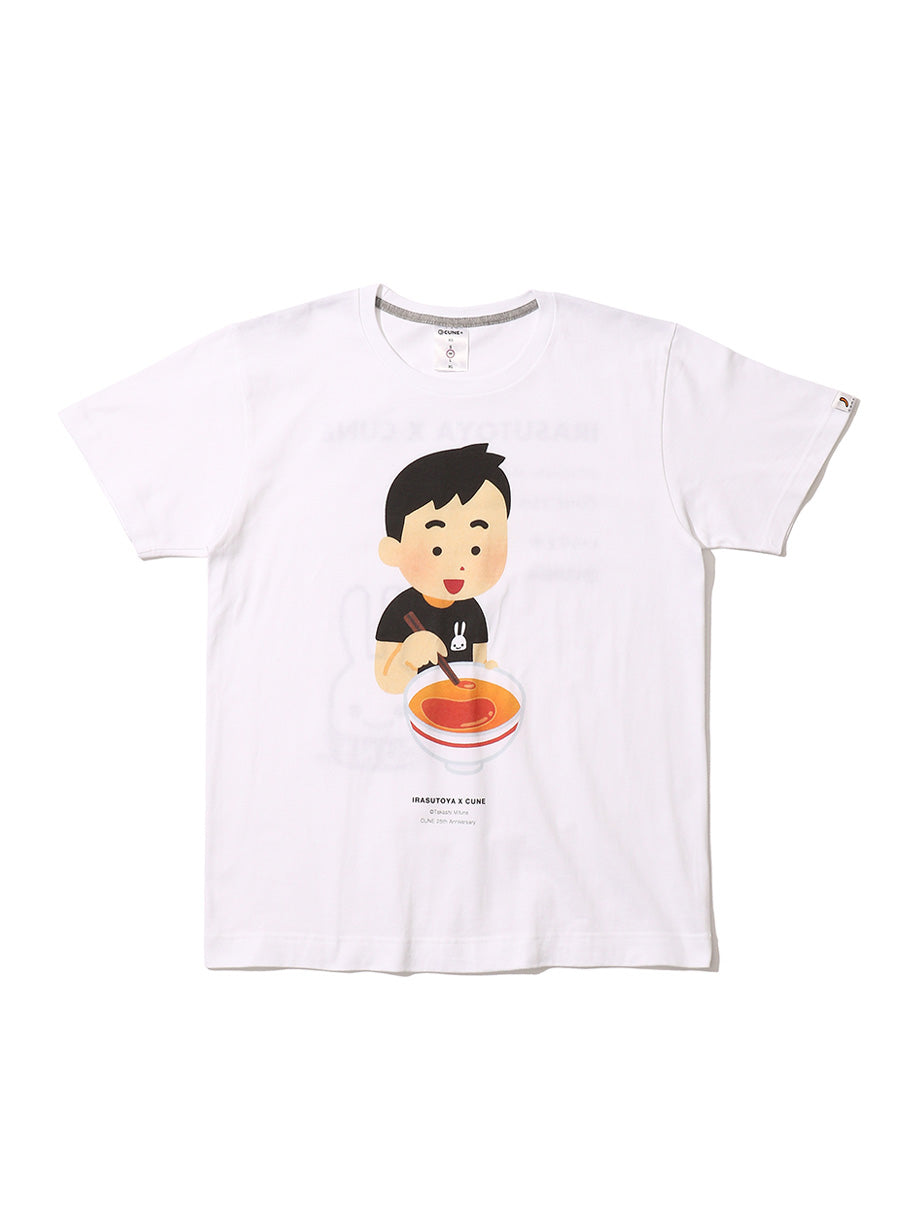 25th COLLAB T-SHIRTS いらすとや ラーメンの油をまとめる人のイラスト