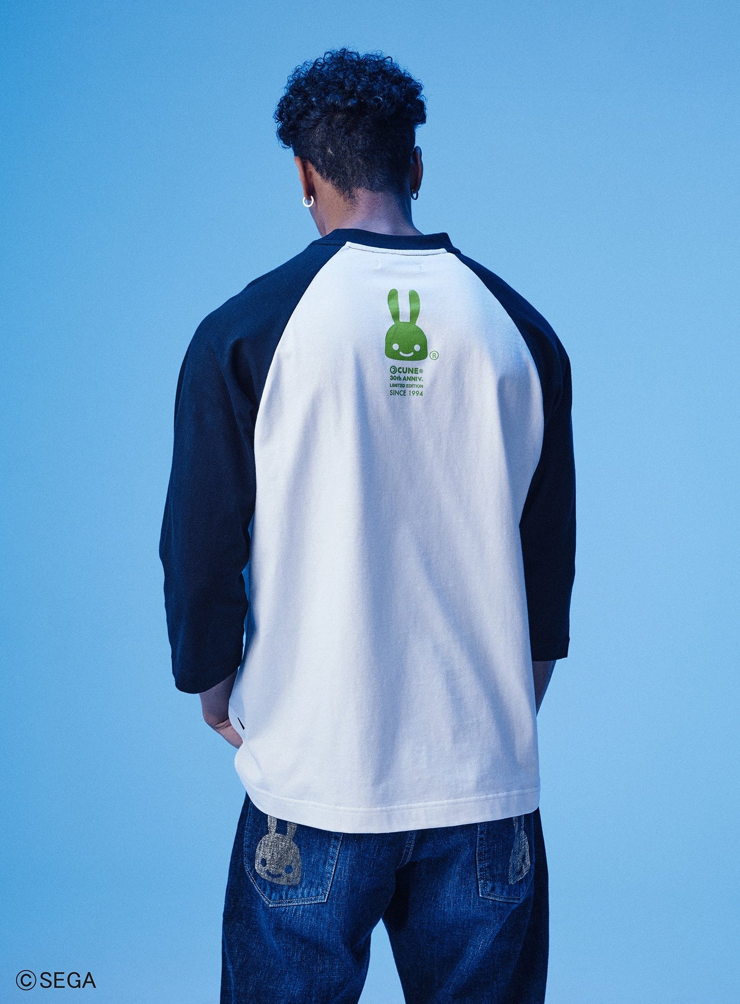 30th ANNIV ラグランTシャツ みどりぷよ 稲妻
