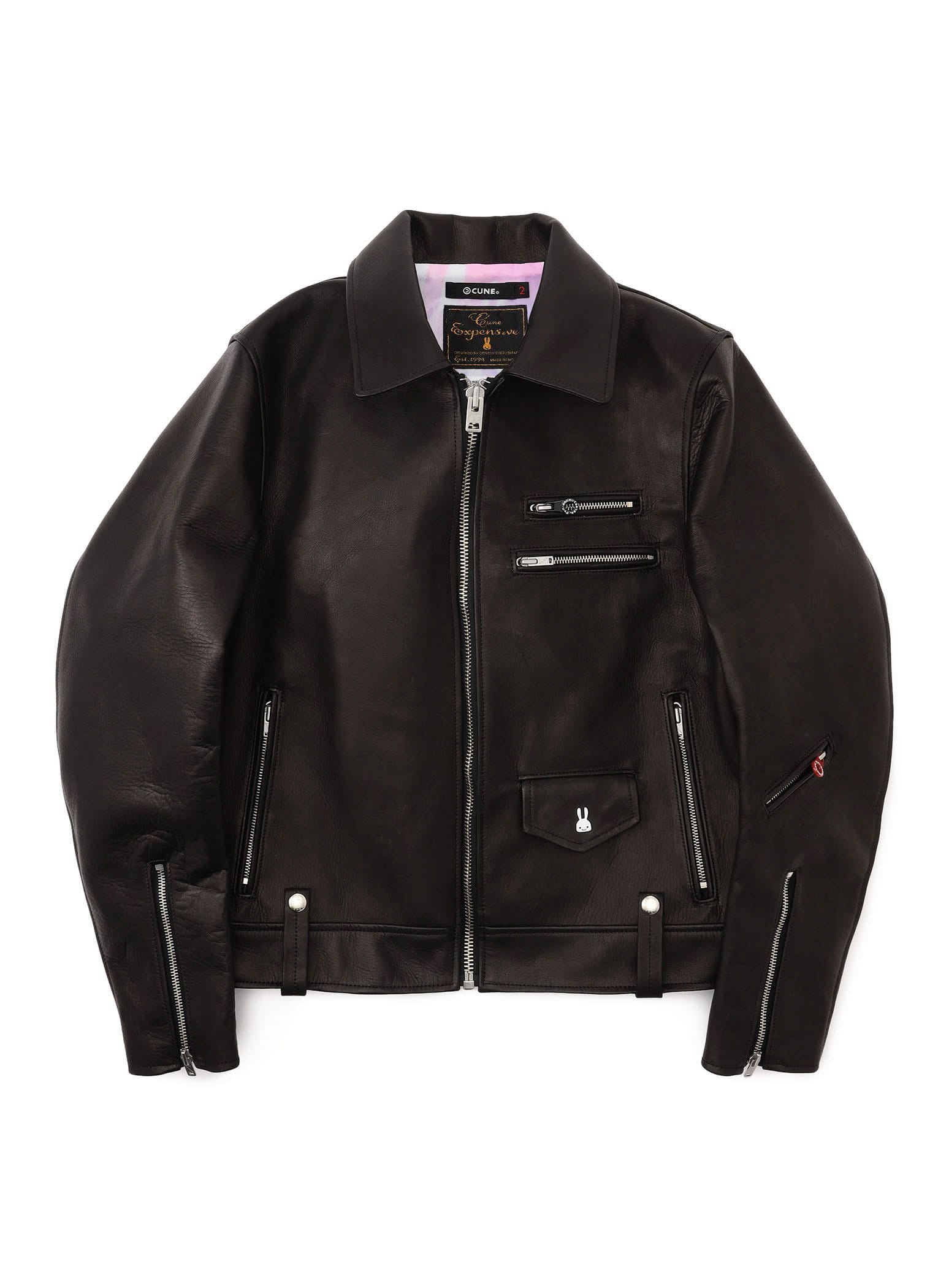 カウレザーの二RIDERS JACKET 白ウサギ – CUNE