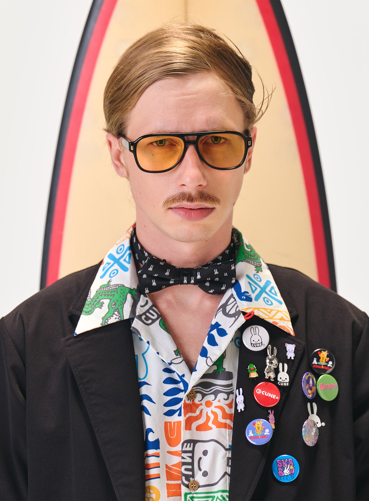 南国風コットン開襟シャツ