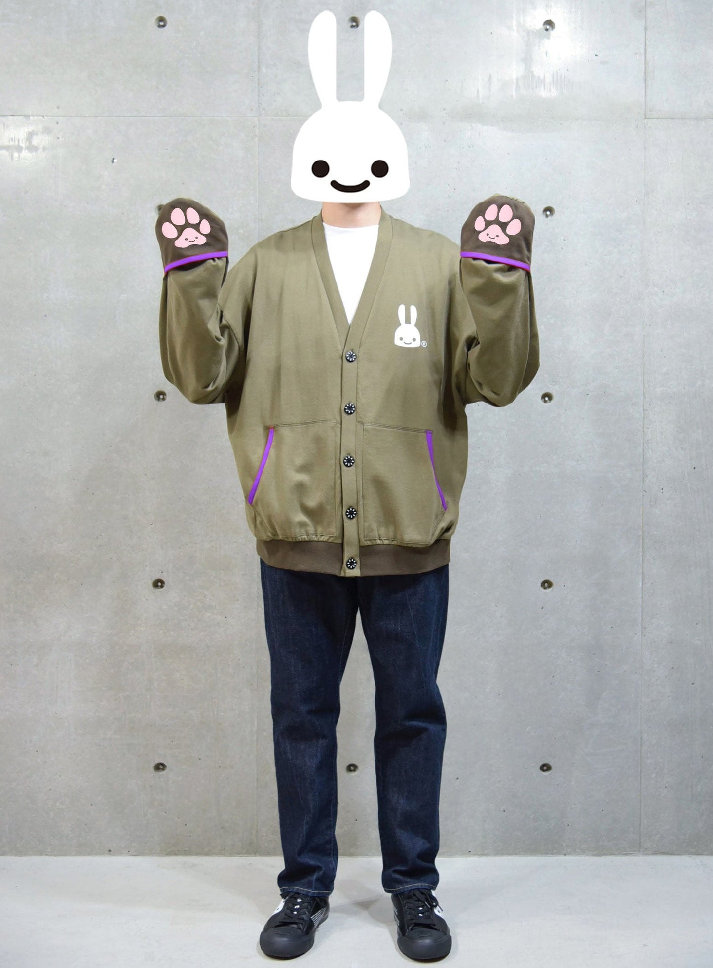 屋根いぬちゃんのハンドカバービッグカーディガン