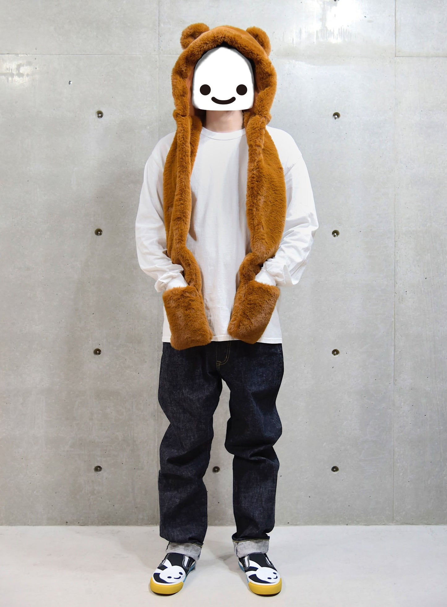 耳付きフードマフラー