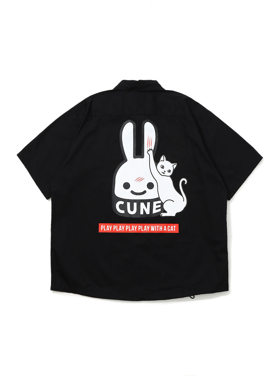 CUNE  ワークシャツ 猫 ワークシャツ 爪とぎ猫 – CUNE