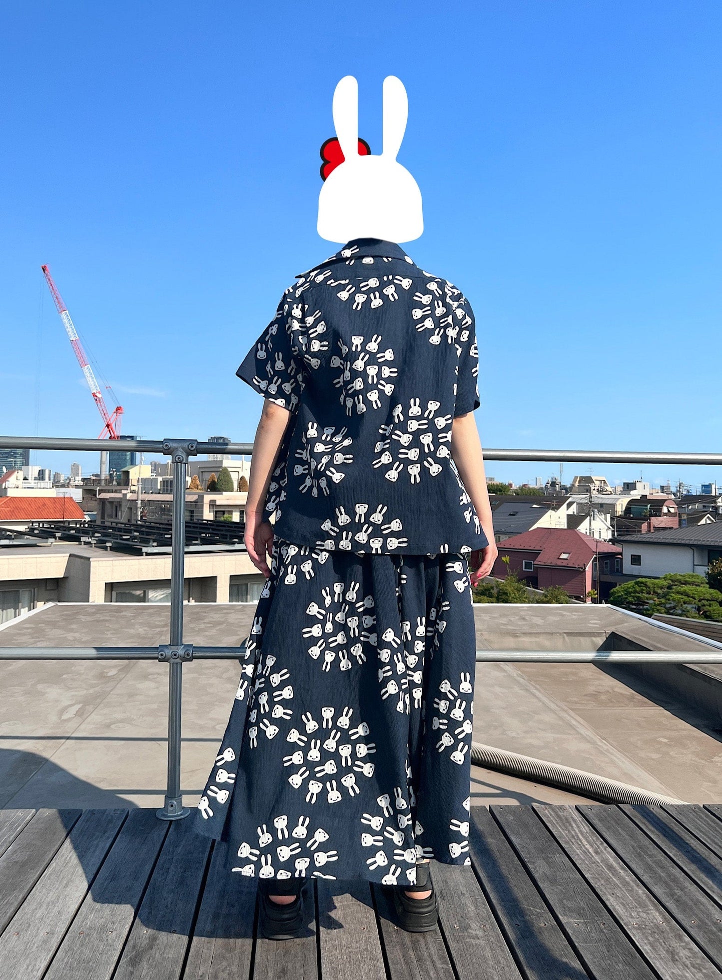 高島ちぢみのギャザースカート