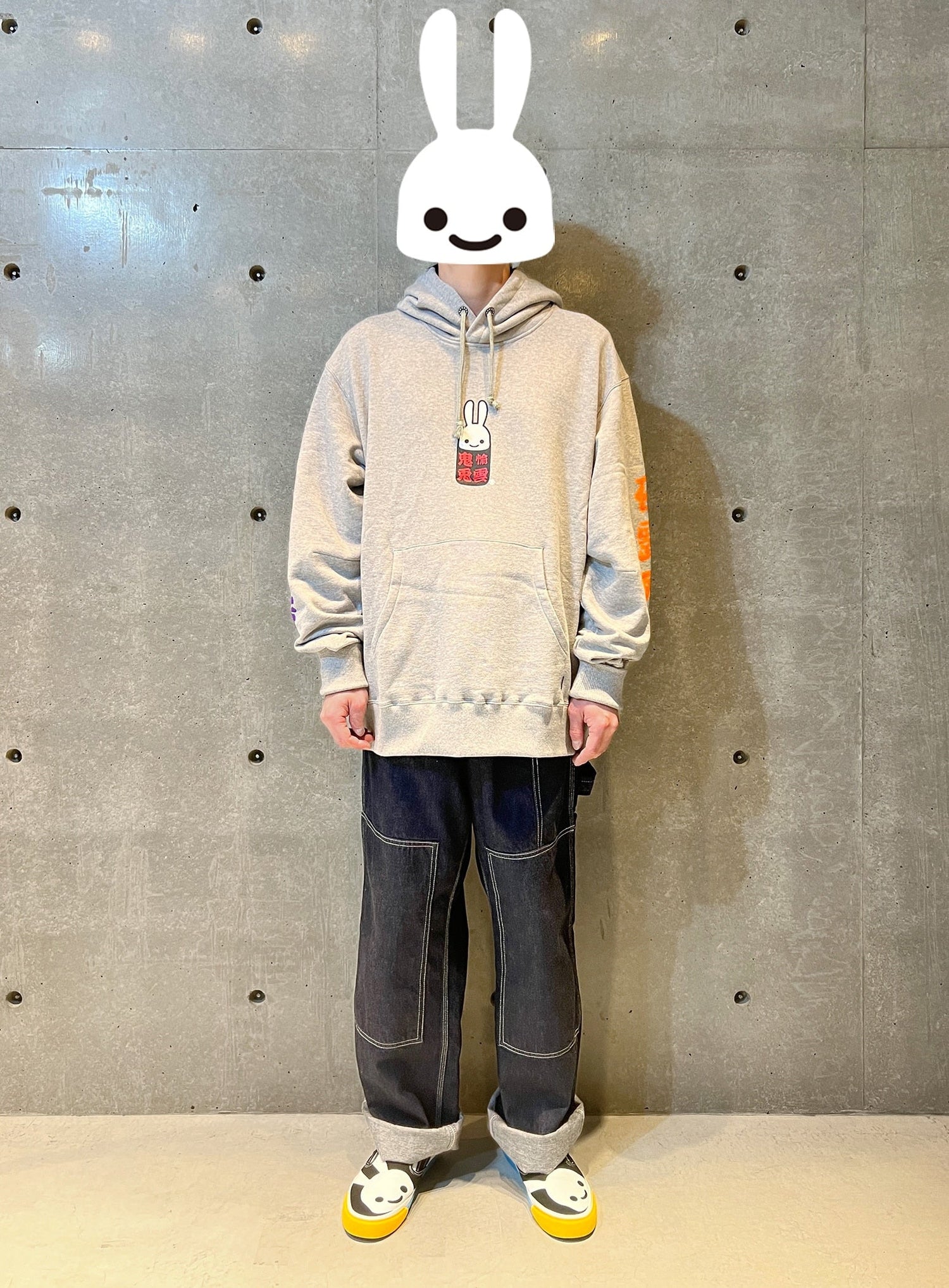 鬼愉兎雲裏毛プルパーカー