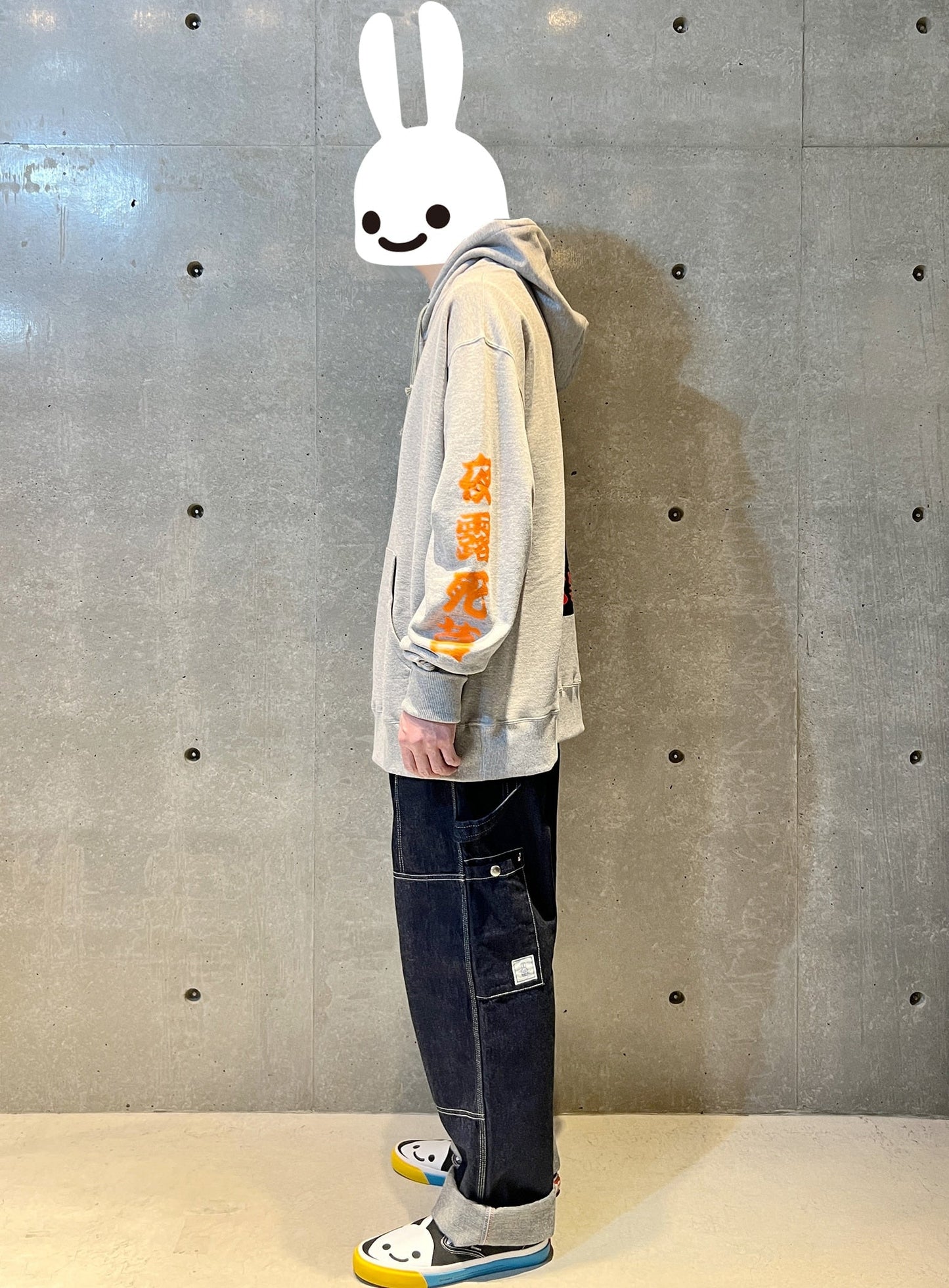 鬼愉兎雲裏毛プルパーカー