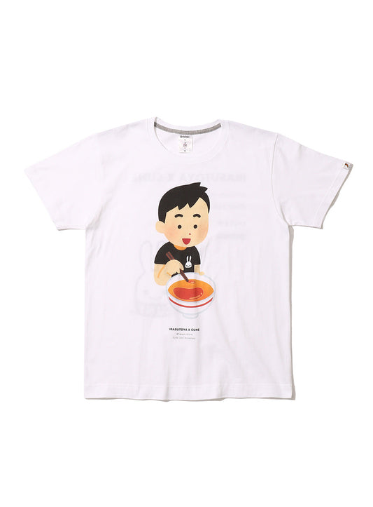 25th COLLAB T-SHIRTS いらすとや ラーメンの油をまとめる人のイラスト