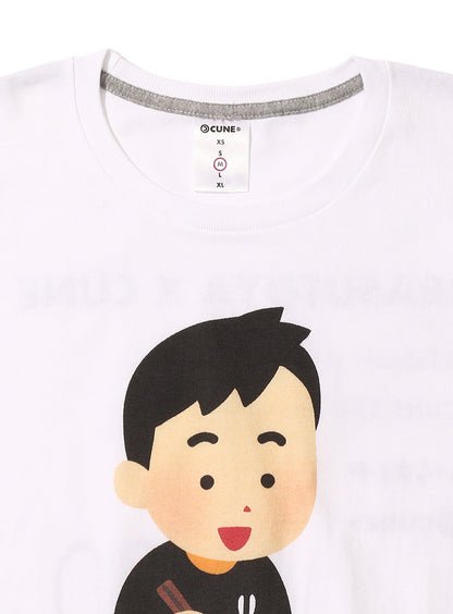 25th COLLAB T-SHIRTS いらすとや ラーメンの油をまとめる人のイラスト