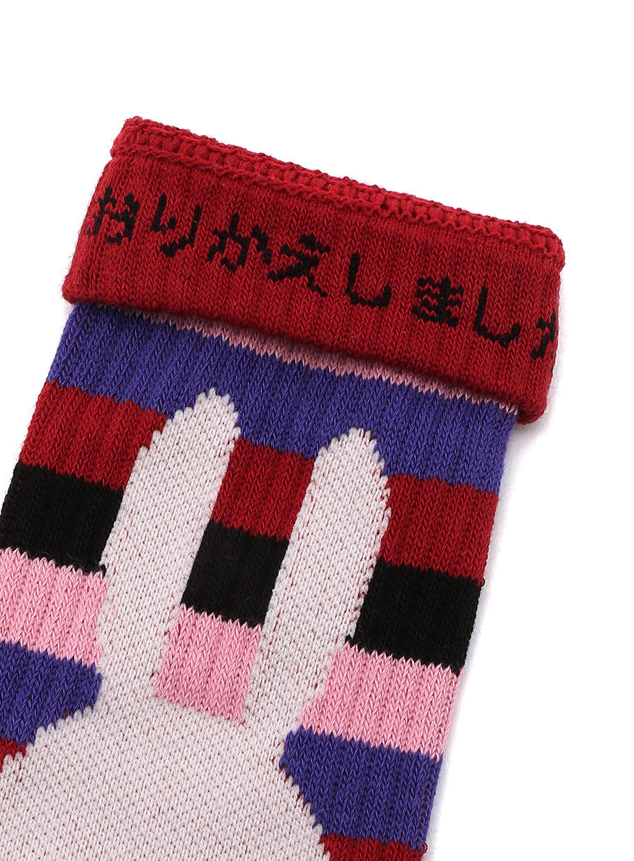 ウサギボーダーソックス
