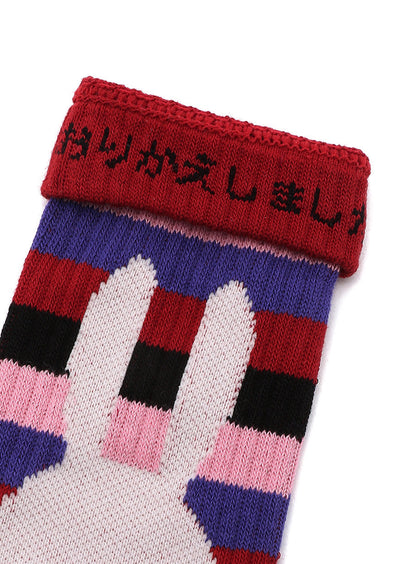 ウサギボーダーソックス