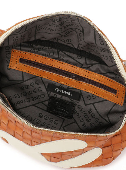 CUNE × robitaレザーメッシュボディバッグ