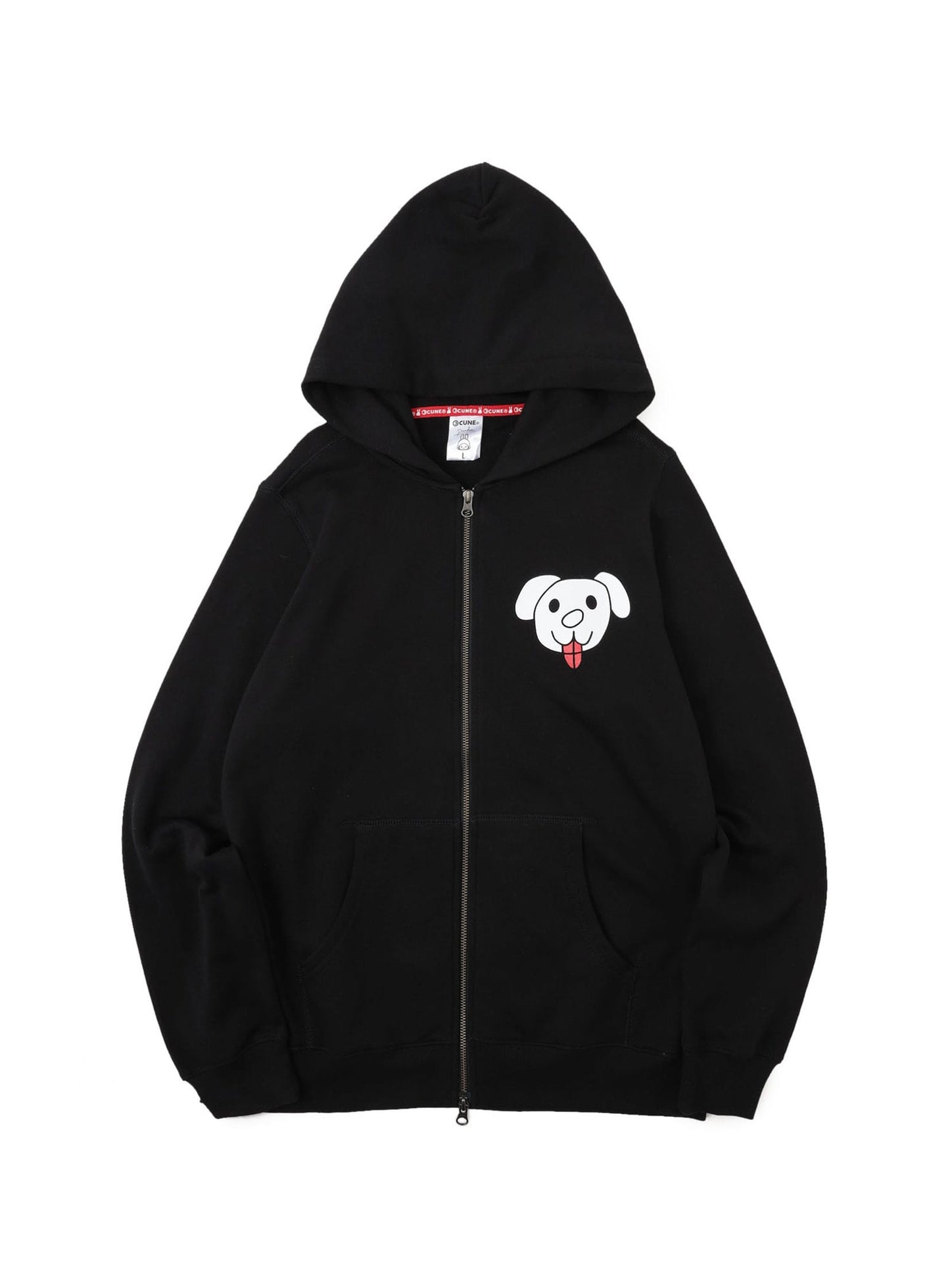 CUNE ZIP PARKA 白い犬