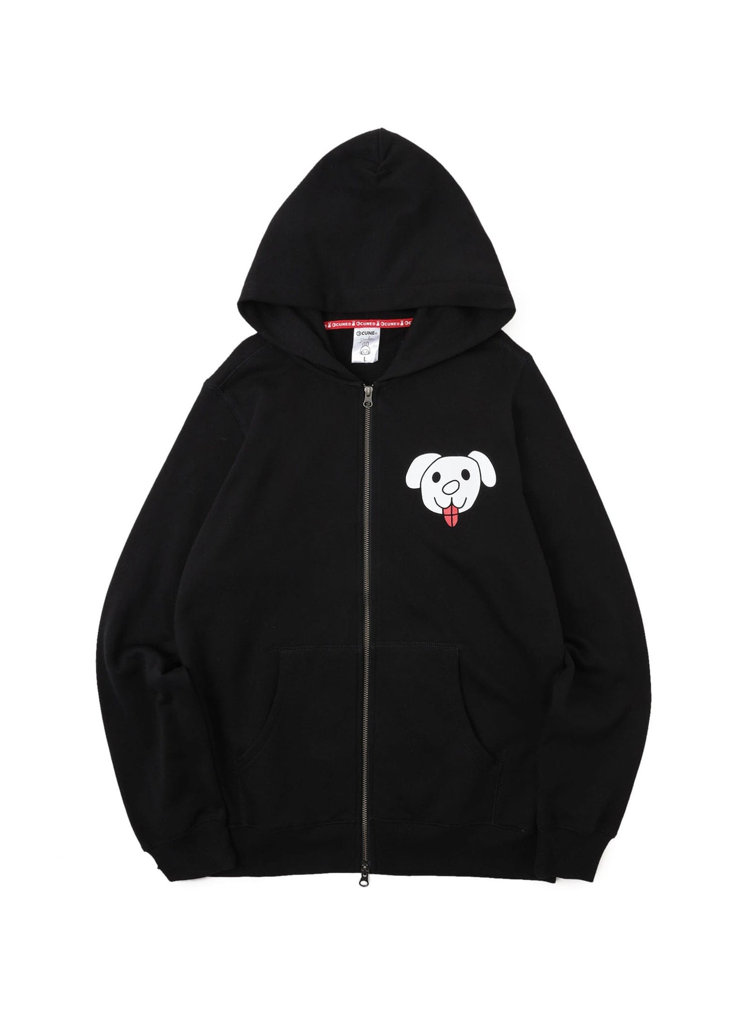 CUNE ZIP PARKA 白い犬