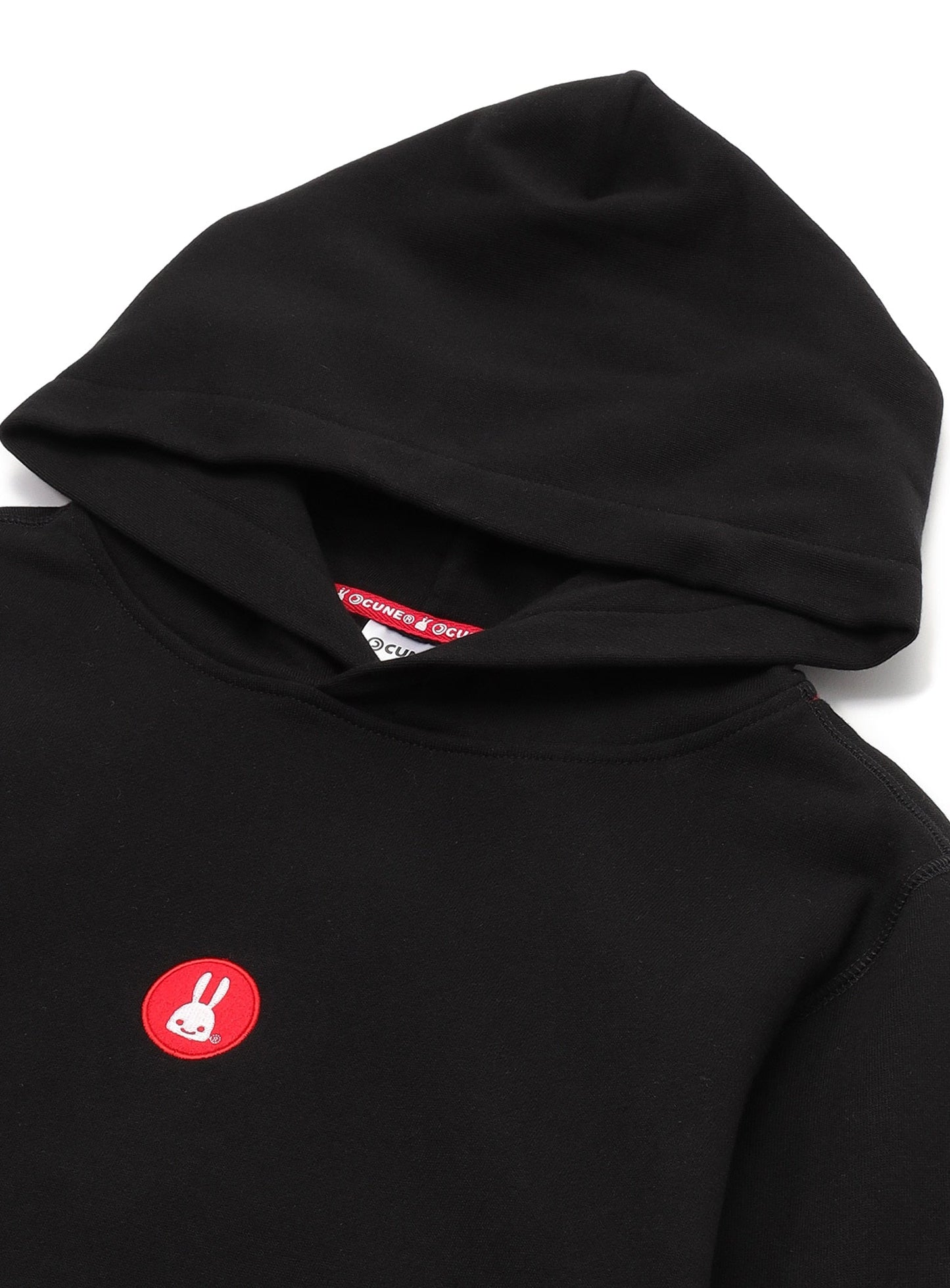 丸にウサギの刺繍PULL PARKA