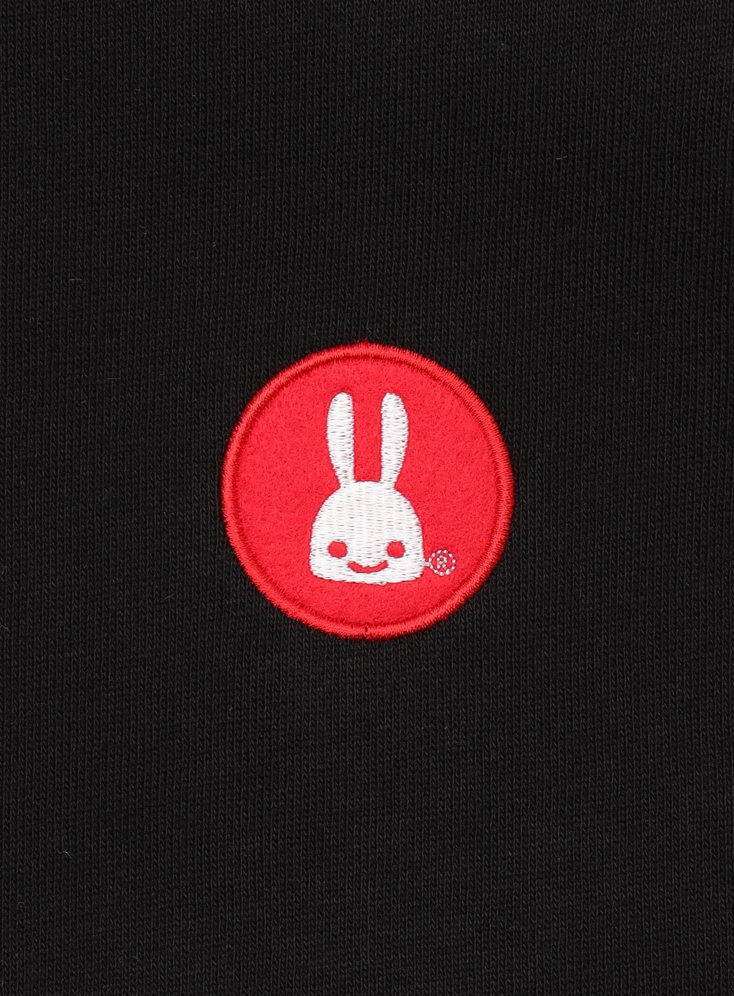 丸にウサギの刺繍PULL PARKA