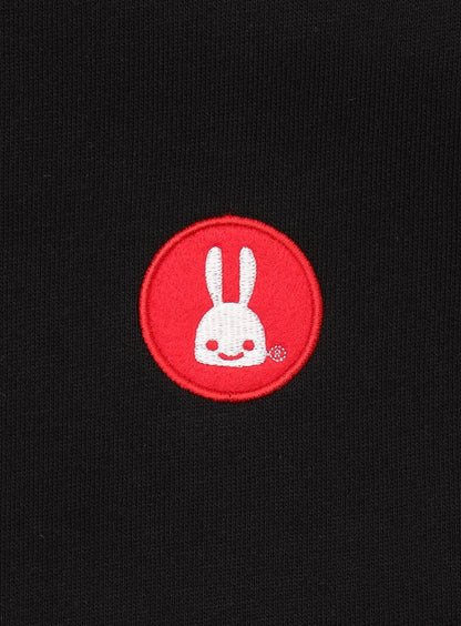 丸にウサギの刺繍PULL PARKA