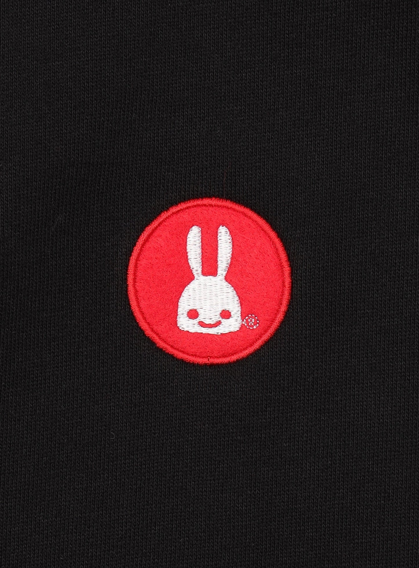 丸にウサギの刺繍PULL PARKA