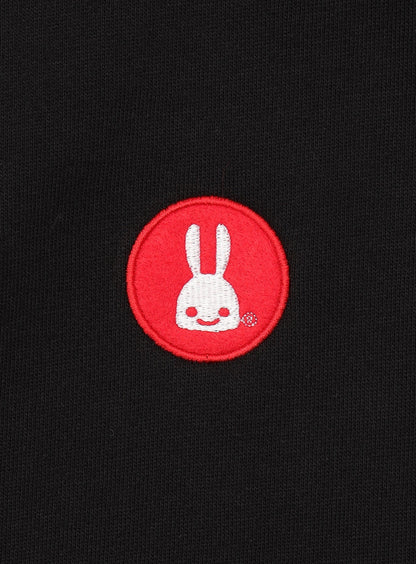 丸にウサギの刺繍PULL PARKA