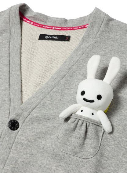 スウェットビッグカーディガン うさちゃん1匹