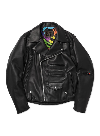 カウレザーの三RIDERS JACKET 白ウサギ