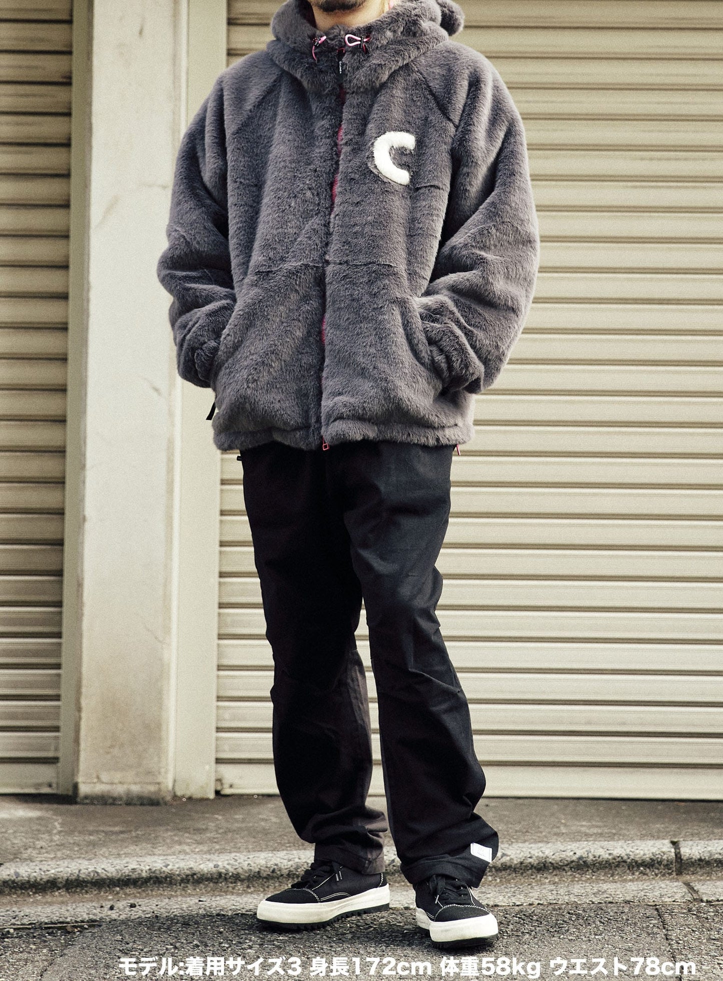 耳付きファーブルゾン