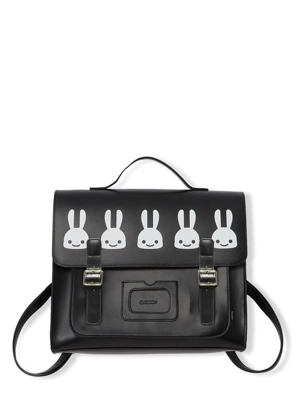 合皮の四角いフラップバッグ M