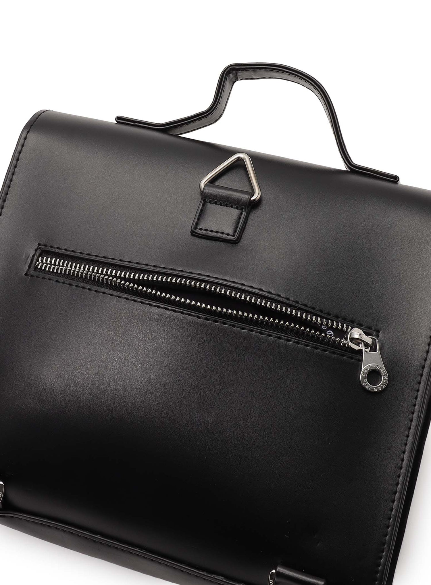 合皮の四角いフラップバッグ S