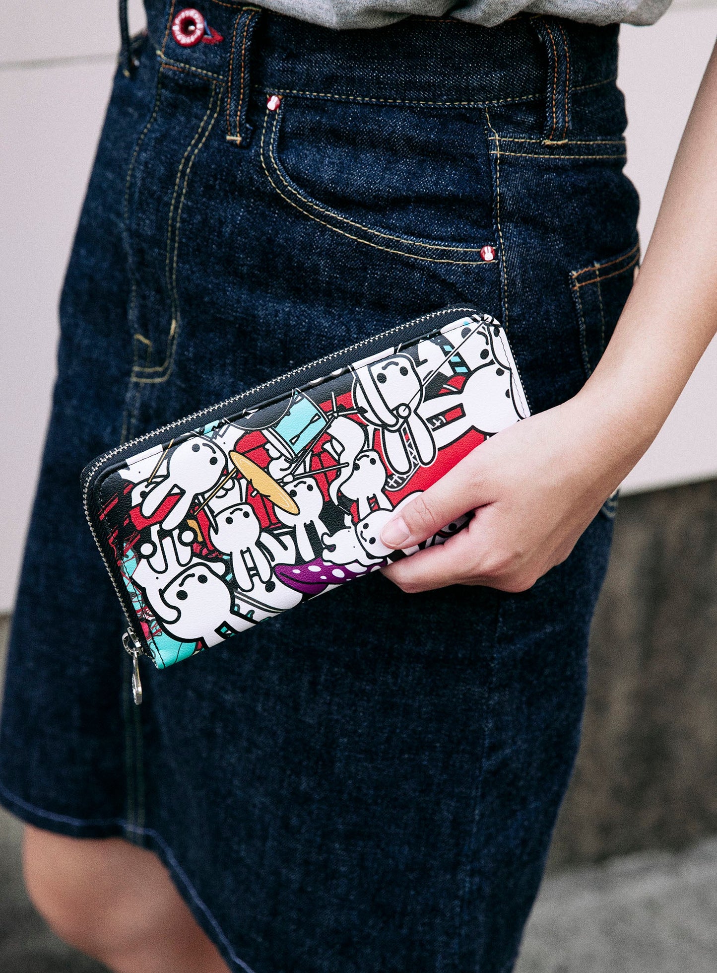 うさちゃんいっぱいプリントロングウォレット