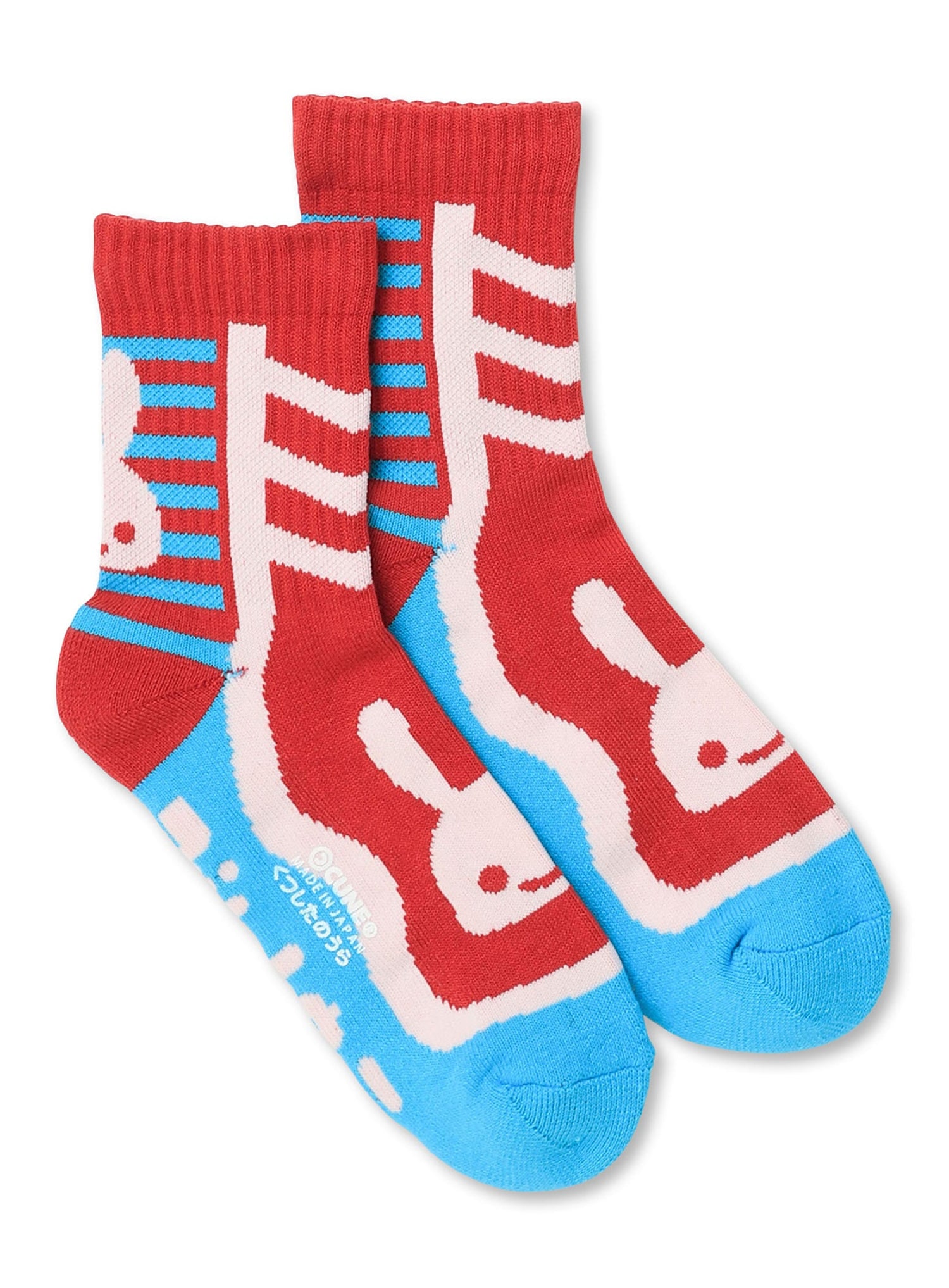 CUNEショートソックス アキレスボーダー