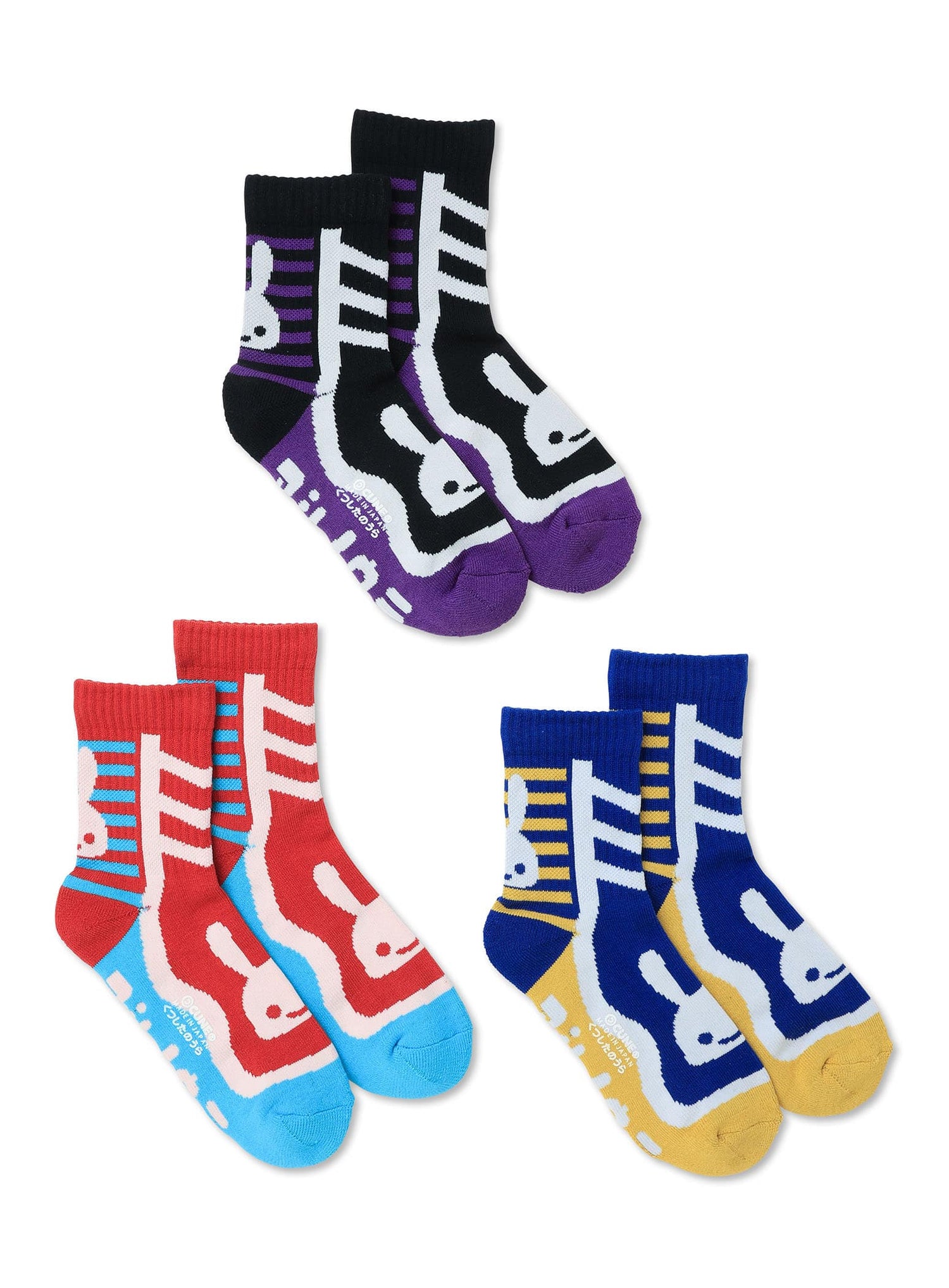 CUNEショートソックス アキレスボーダー