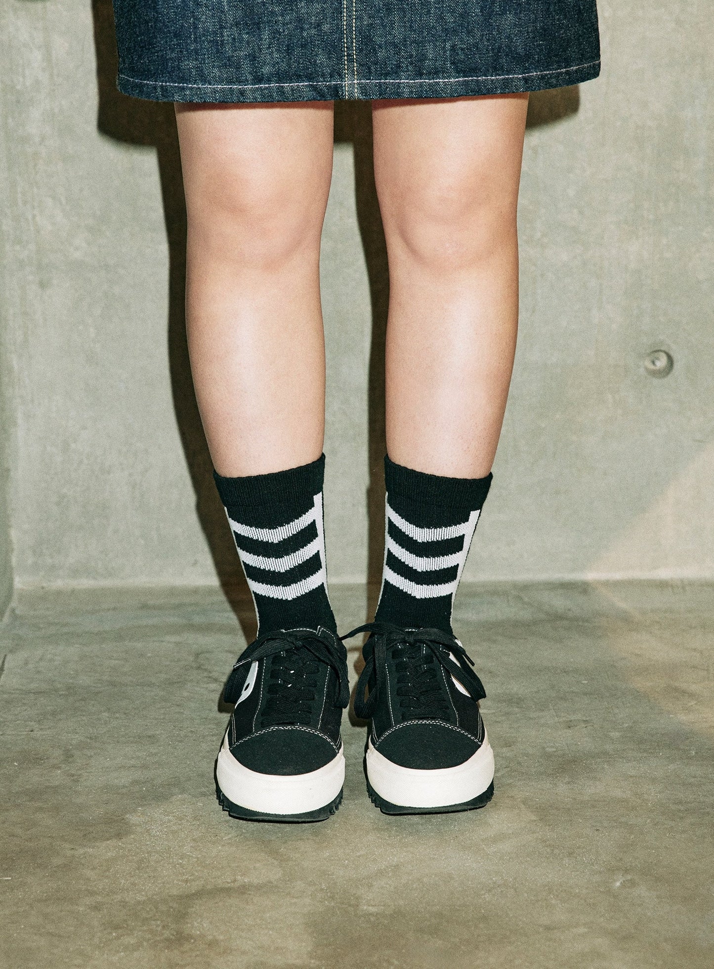 CUNEショートソックス アキレスボーダー