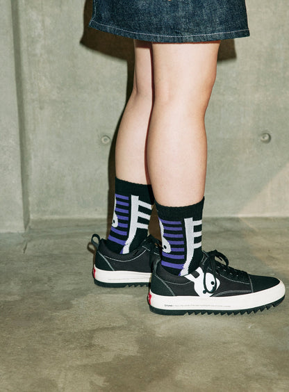 CUNEショートソックス アキレスボーダー