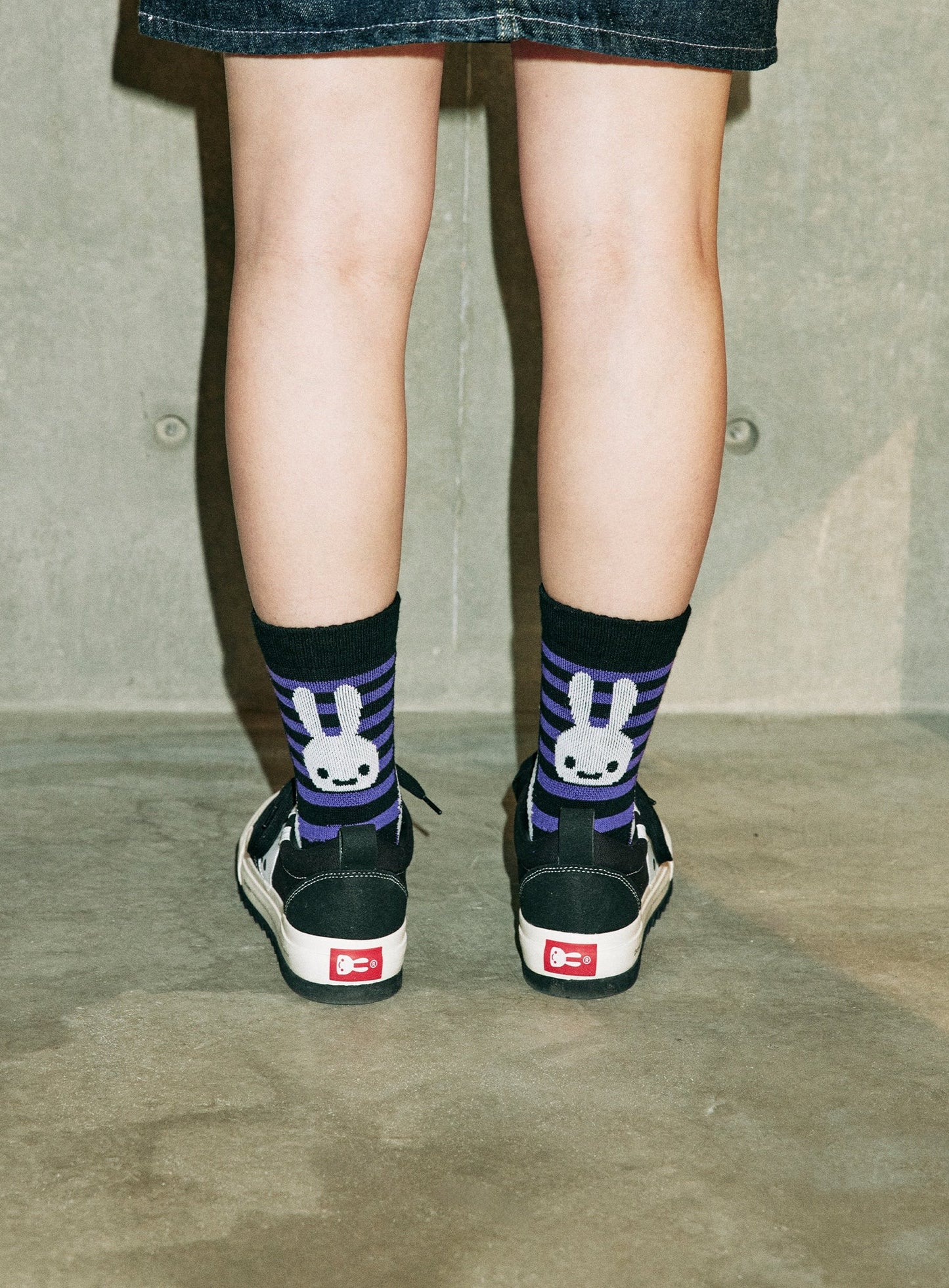 CUNEショートソックス アキレスボーダー