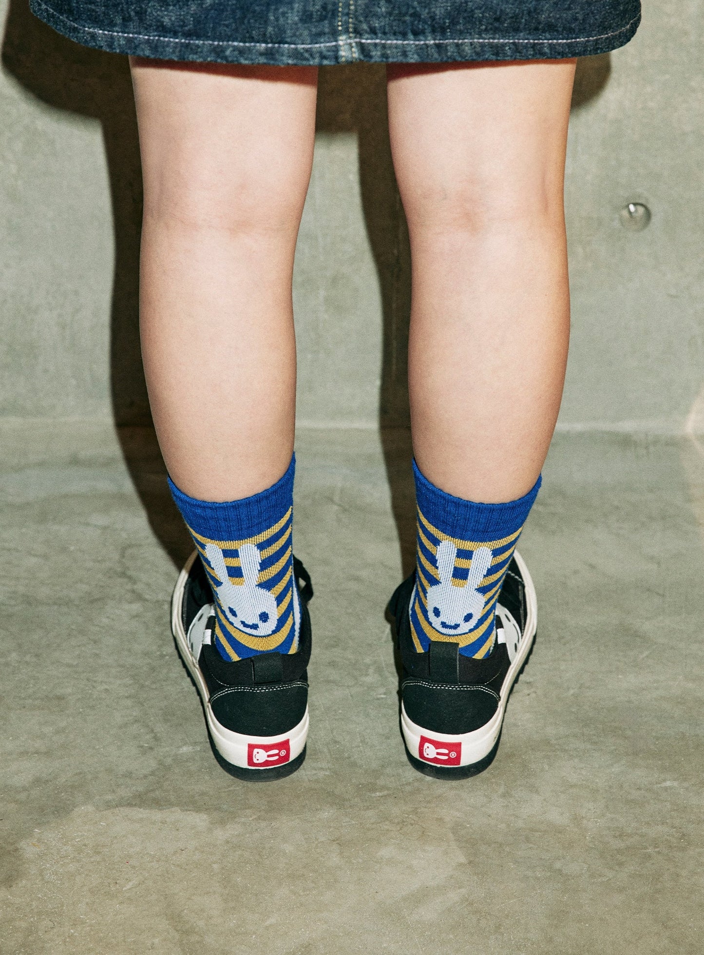 CUNEショートソックス アキレスボーダー