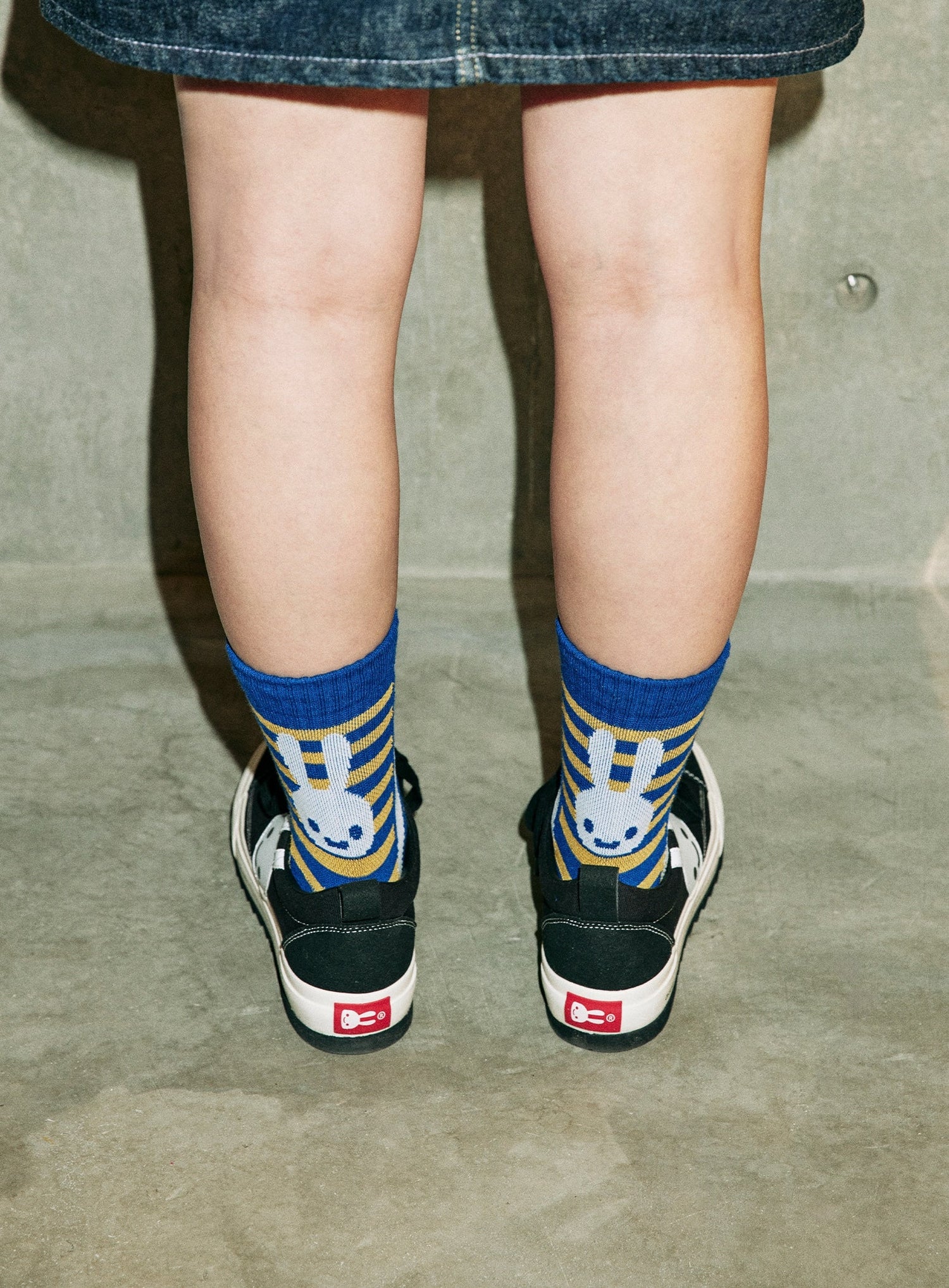 CUNEショートソックス アキレスボーダー