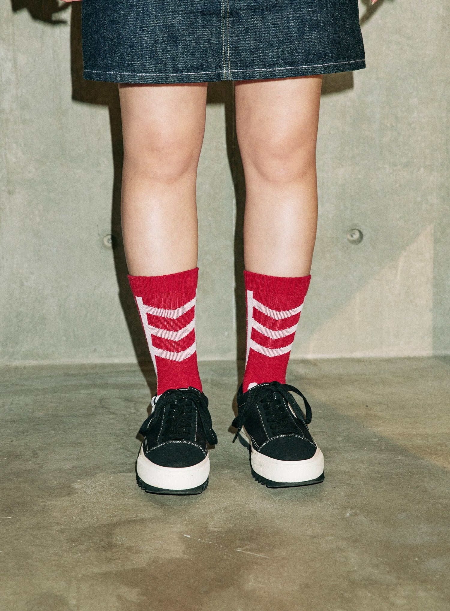 CUNEショートソックス アキレスボーダー