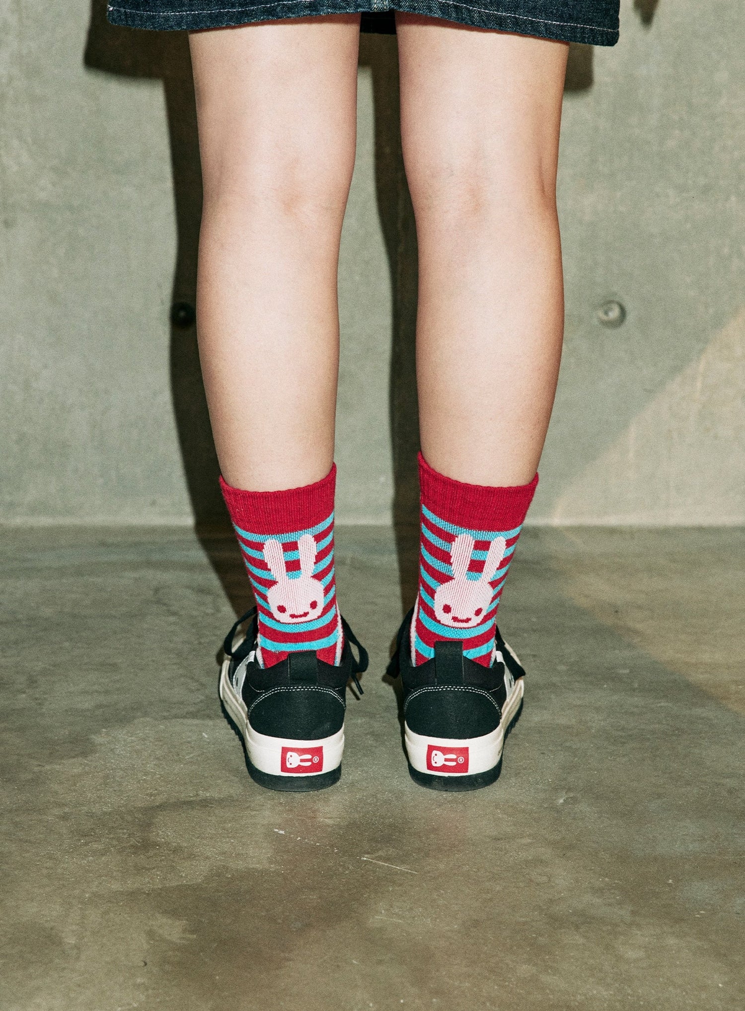 CUNEショートソックス アキレスボーダー