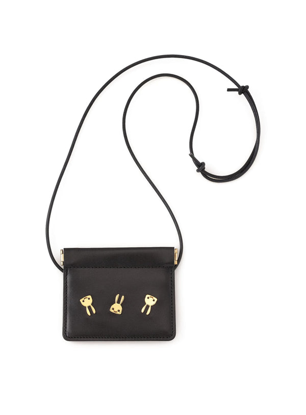 金ウサギスタッズ首かけバネ口ポーチ