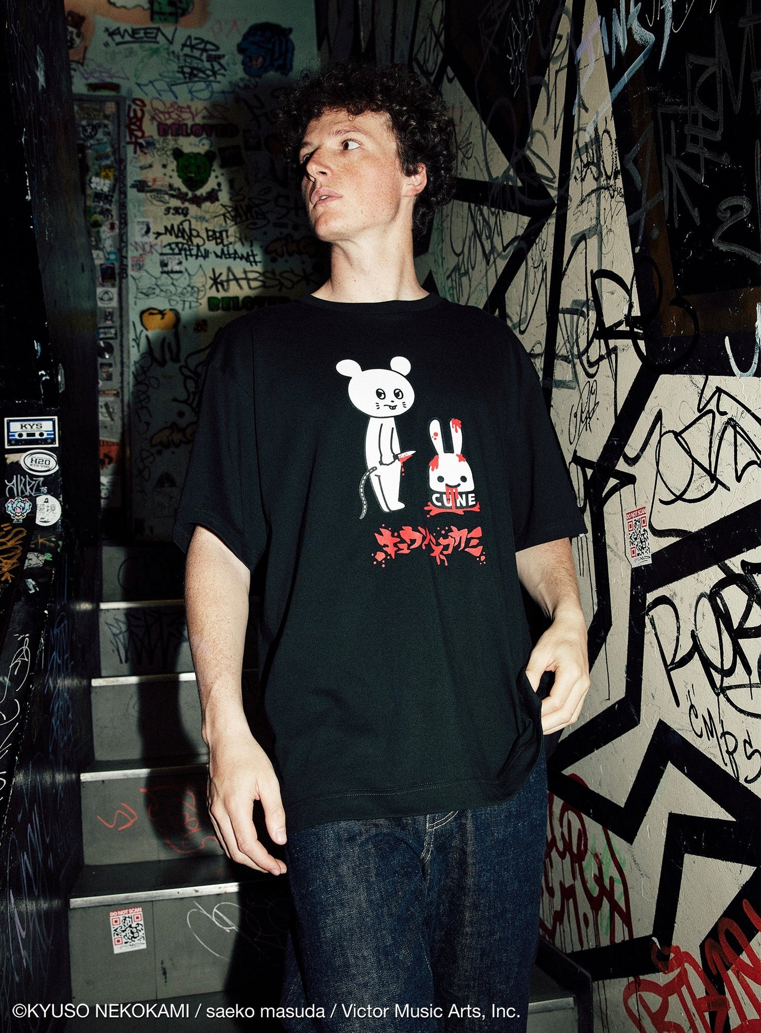 30th ANNIV T-SHIRTS キュウソネコカミ_ねずみくんとCUNEウサギ