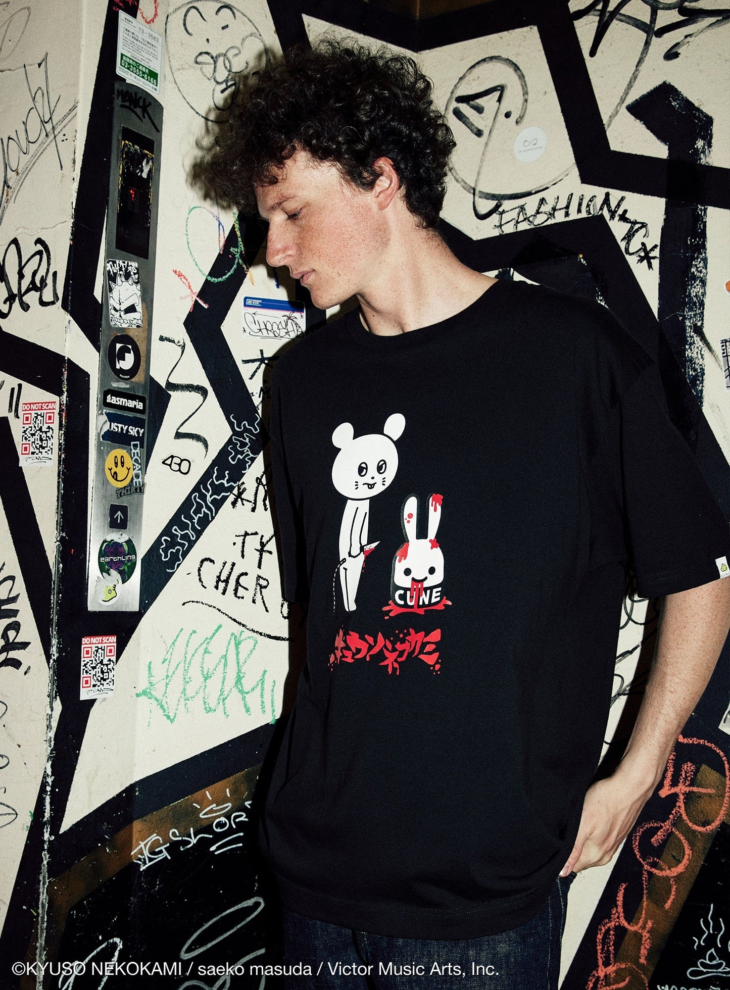 30th ANNIV T-SHIRTS キュウソネコカミ_ねずみくんとCUNEウサギ