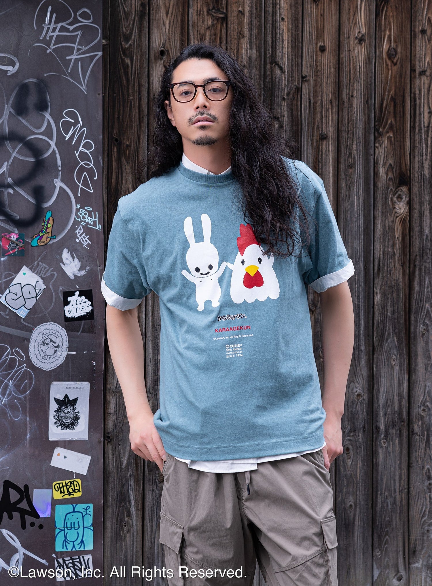 30th ANNIV T-SHIRTS からあげクンとうさちゃん
