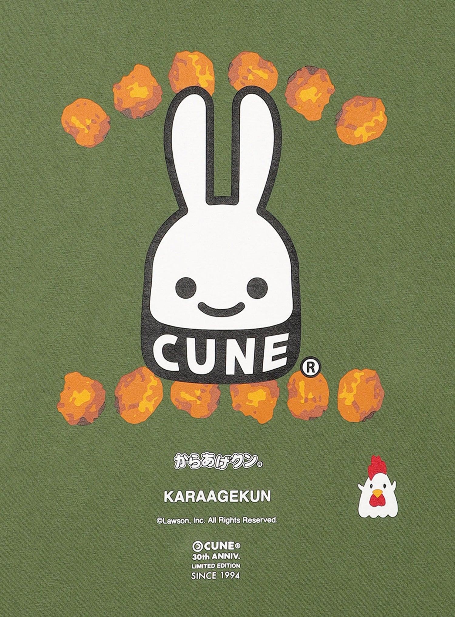 30th ANNIV T-SHIRTS からあげクンとCUNEウサギ