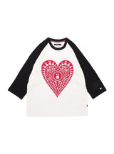 ラグランTシャツ ハート
