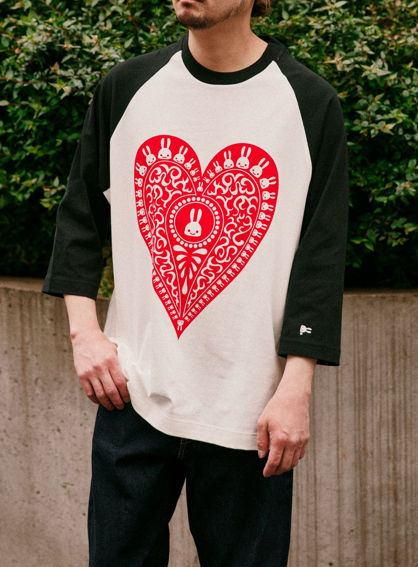 ラグランTシャツ ハート