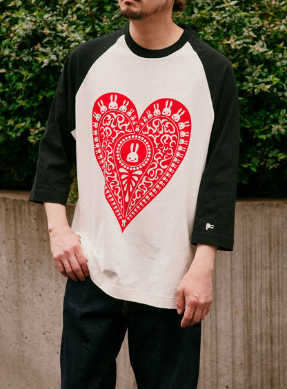 ラグランTシャツ ハート