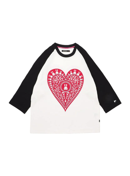 ラグランTシャツ ハート