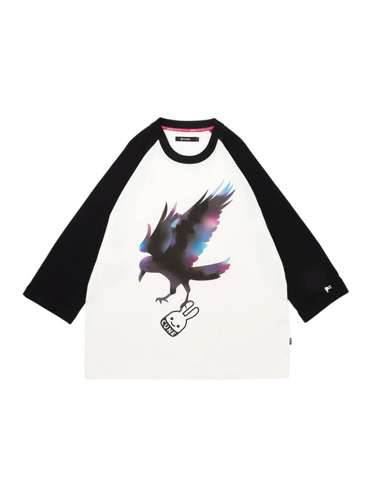 ラグランTシャツ カラス