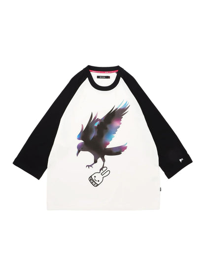 ラグランTシャツ カラス