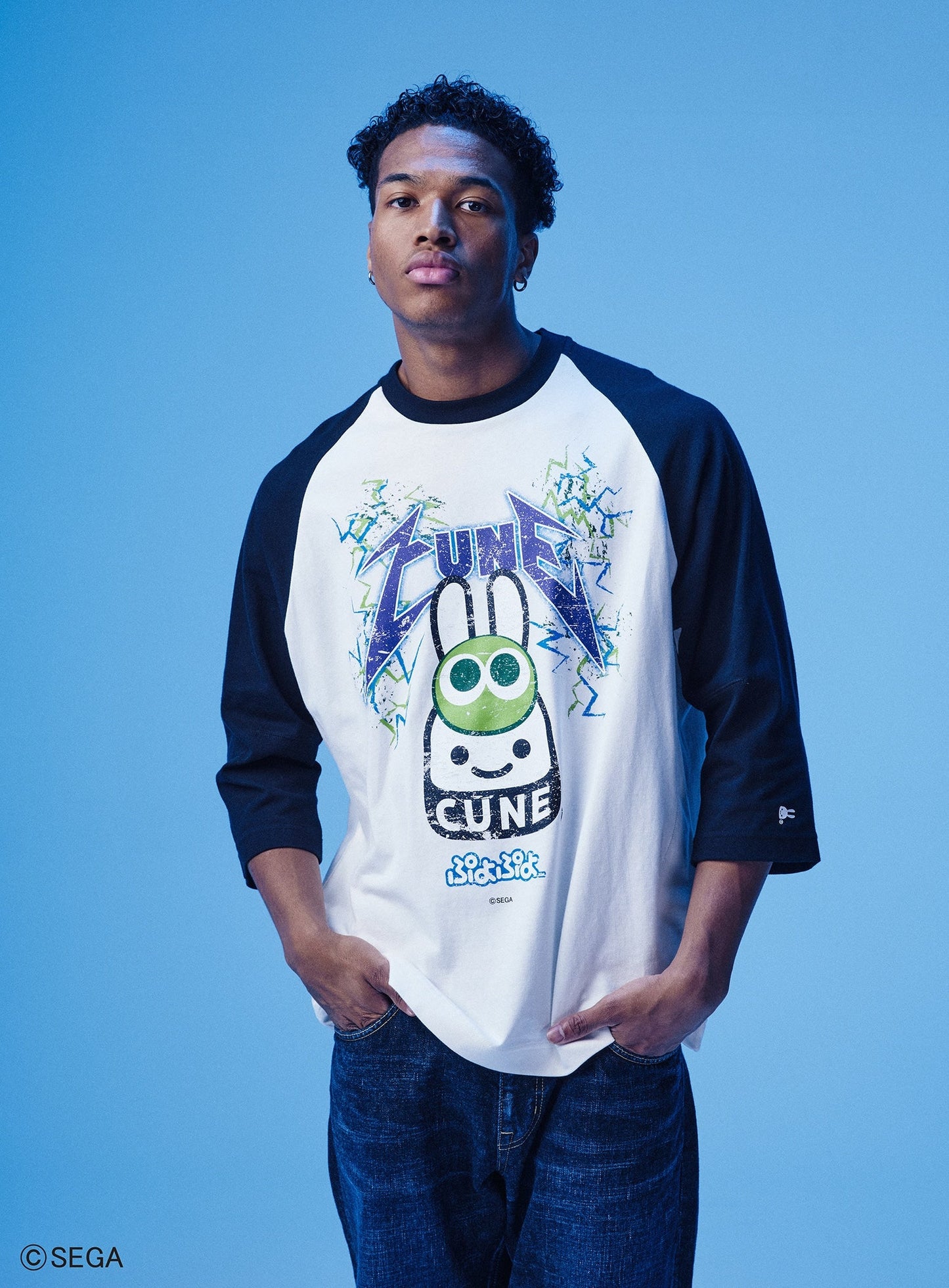 30th ANNIV ラグランTシャツ みどりぷよ 稲妻