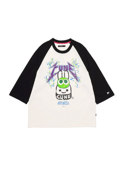 30th ANNIV ラグランTシャツ みどりぷよ 稲妻